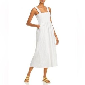 Aqua White Midi Dress